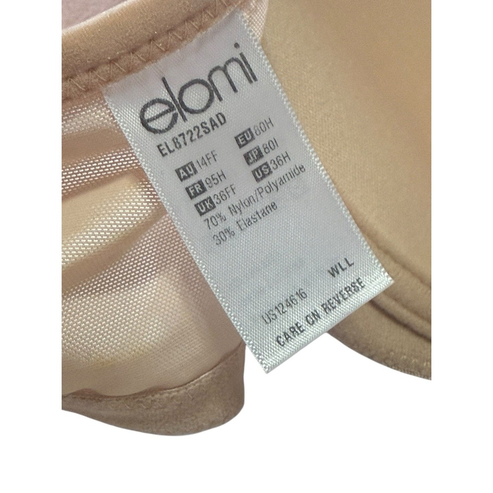 Elomi EL8722SAD 36H Beige Underwire‎ Bra Bow Accents Preowned - Picture 9 of 9